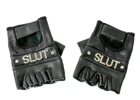 SlutGenuine Leather Fingerless Gloves Pair