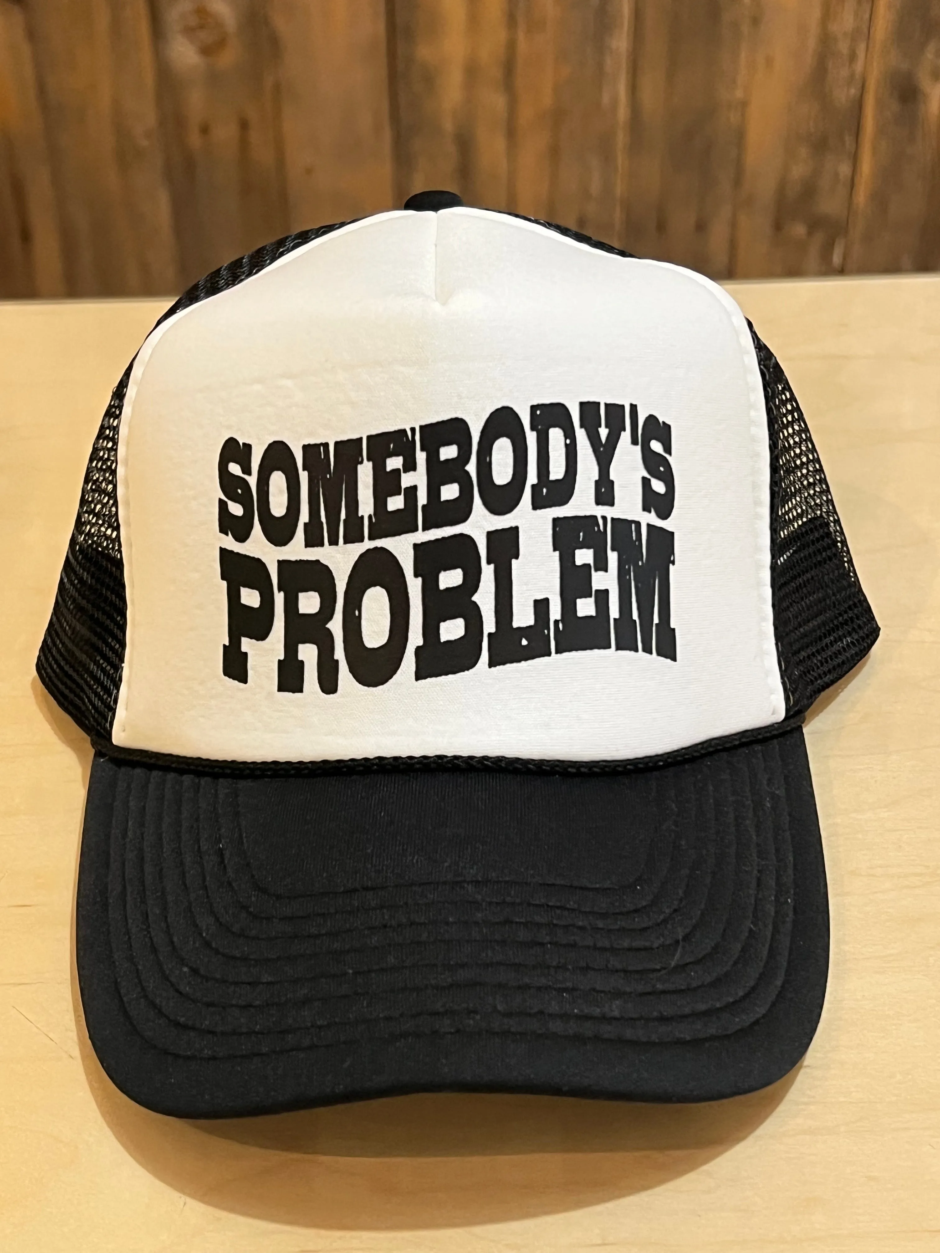 Somebody's Problem Trucker Hats - Black/White