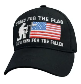 Stand for the Flag, Kneel for the Fallen Black Ball Cap