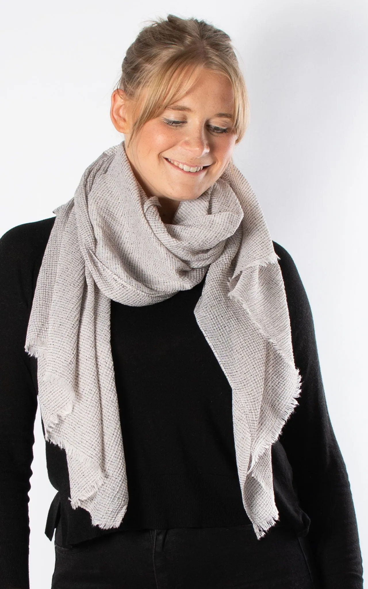 Textured Plain Scarf | Oatmeal