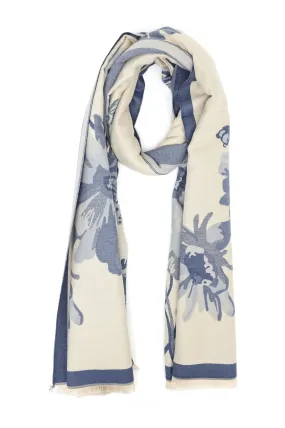 TIMELESS FLORAL SCARF-BEIGE