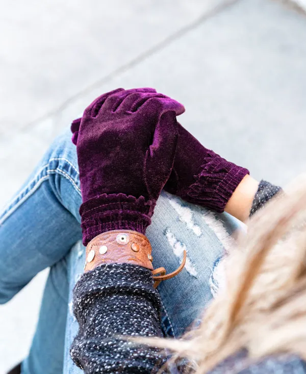 Velvet Gathered Gloves