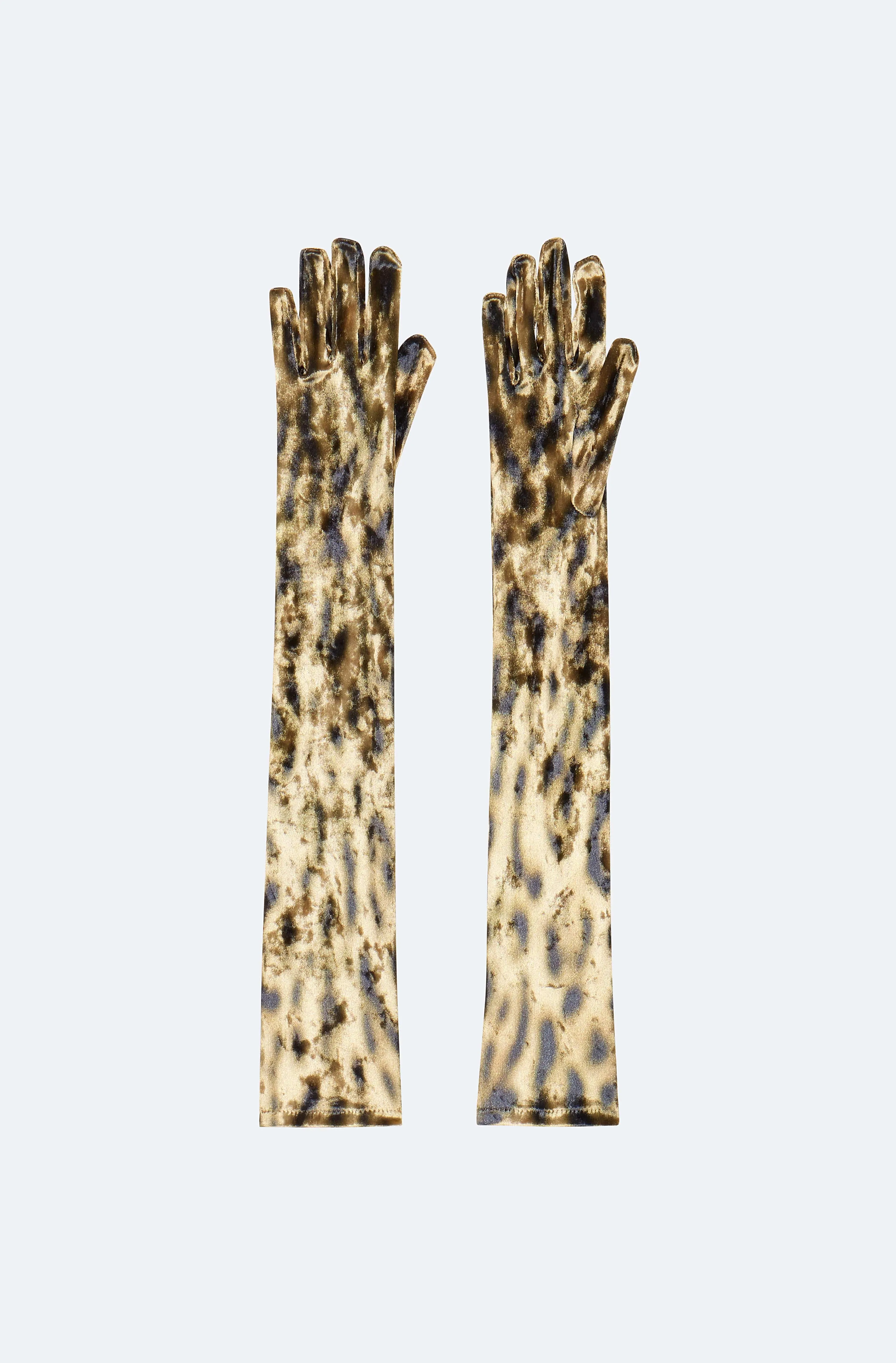 Velvet Leopard Gloves