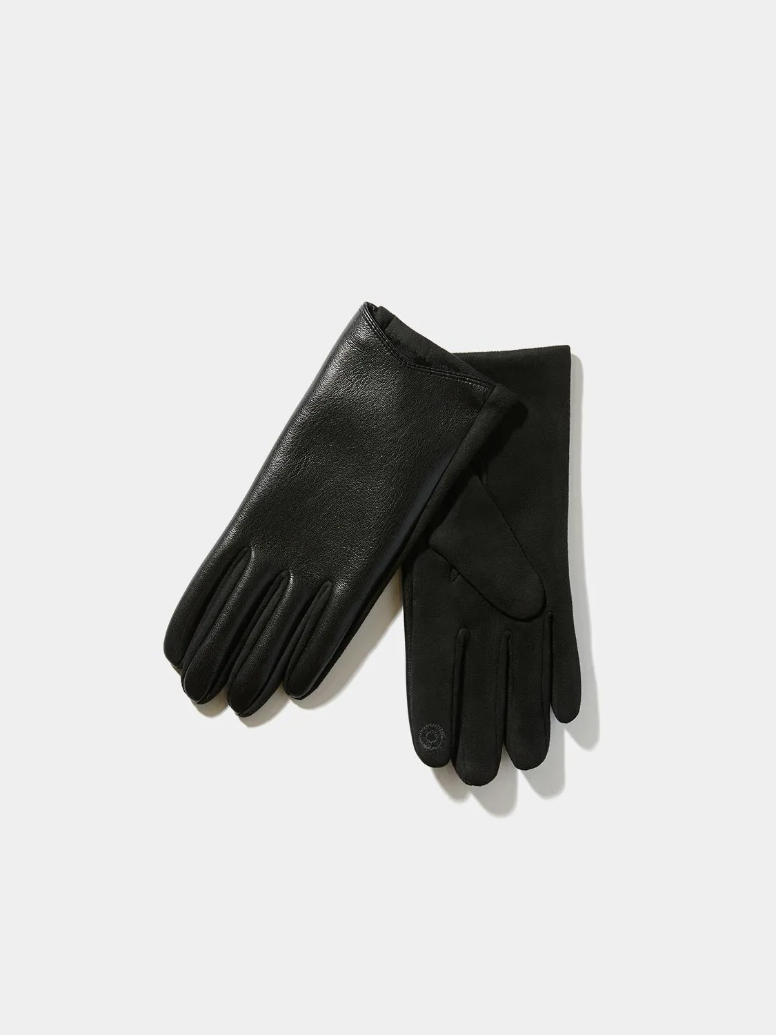 Velvet-Lined Faux Leather Gloves