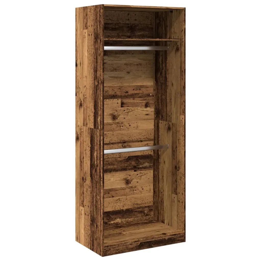 vidaXL Wardrobe Old Wood 80x50x200 cm Engineered Wood