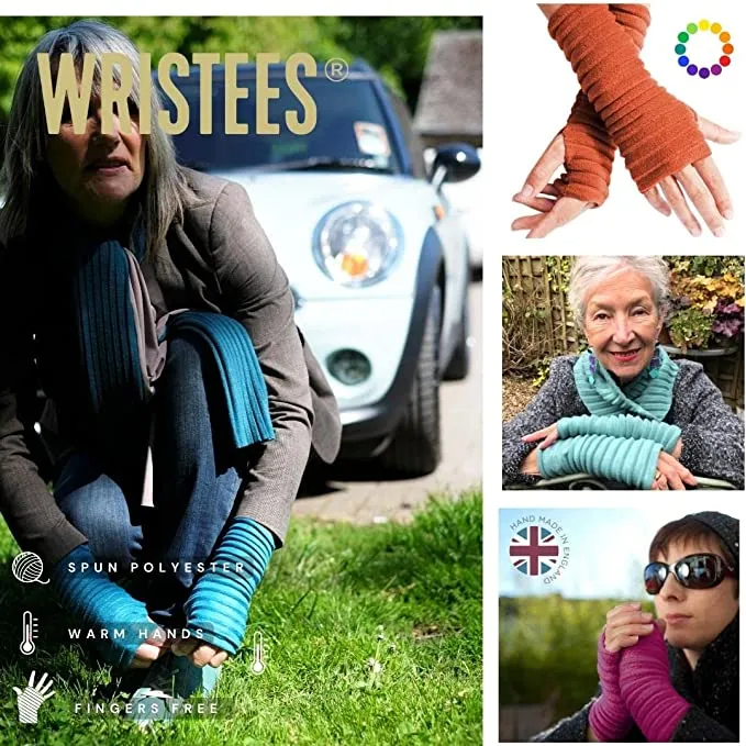 Wristees® Fingerless Gloves - Mediterranean blue